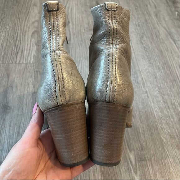 SILVANO SASSETTI Gray Leather Zipper Ankle Boots - Picture 8 of 13